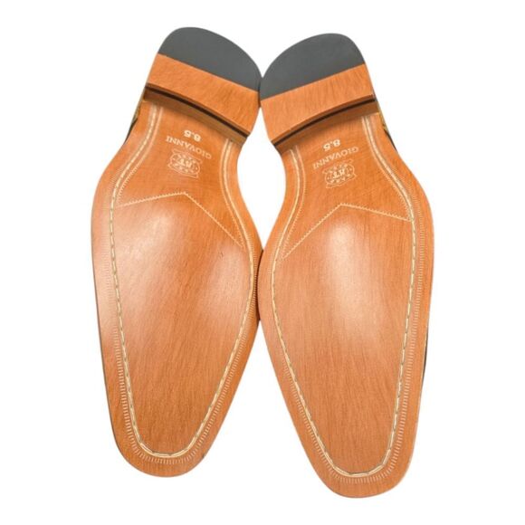 GIOVANNI MEN'S GREEN/SCOTCH LEATHER WING TIP DRESS SHOE. TROY. - Picture 8 of 9